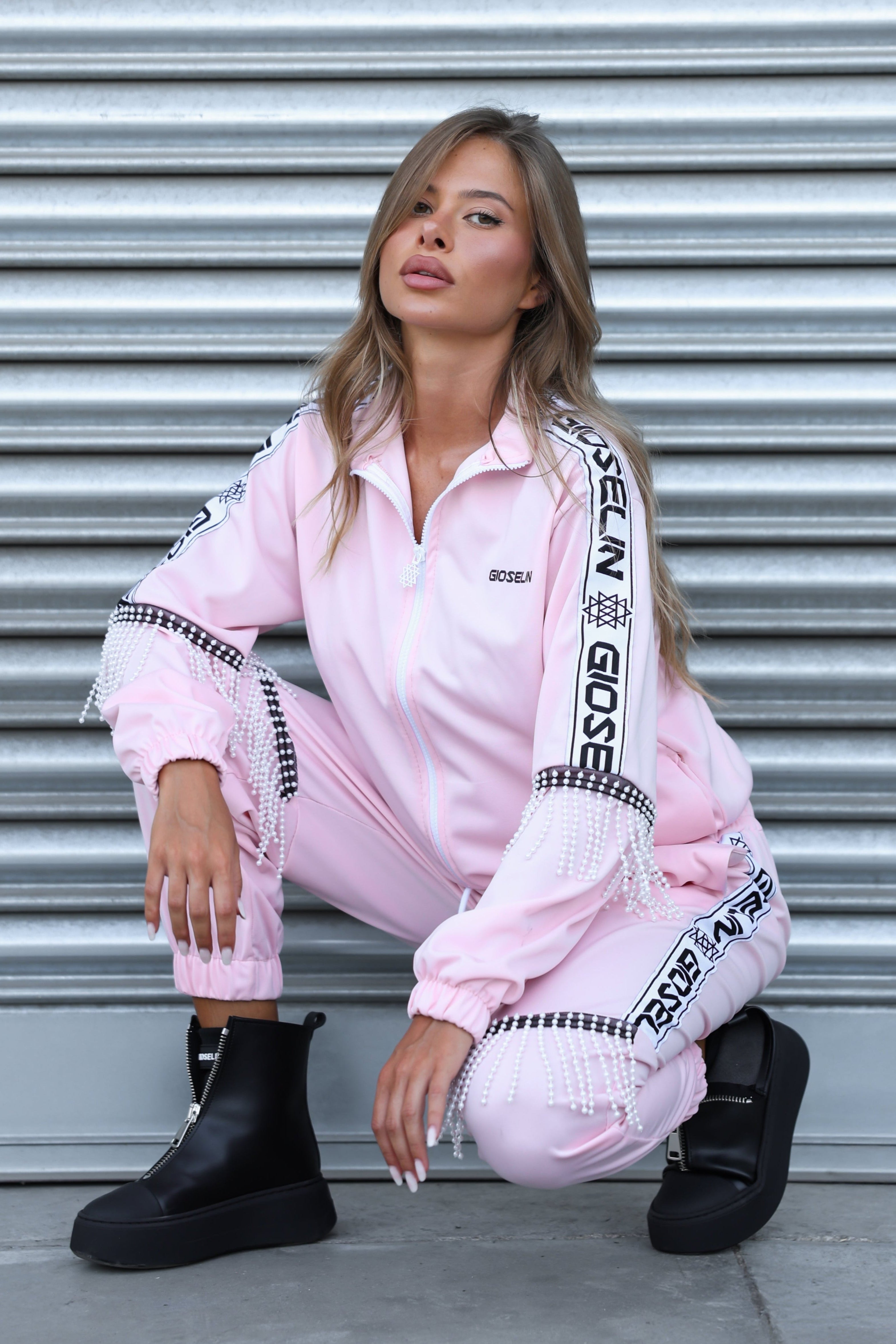 Combinaison rose perle