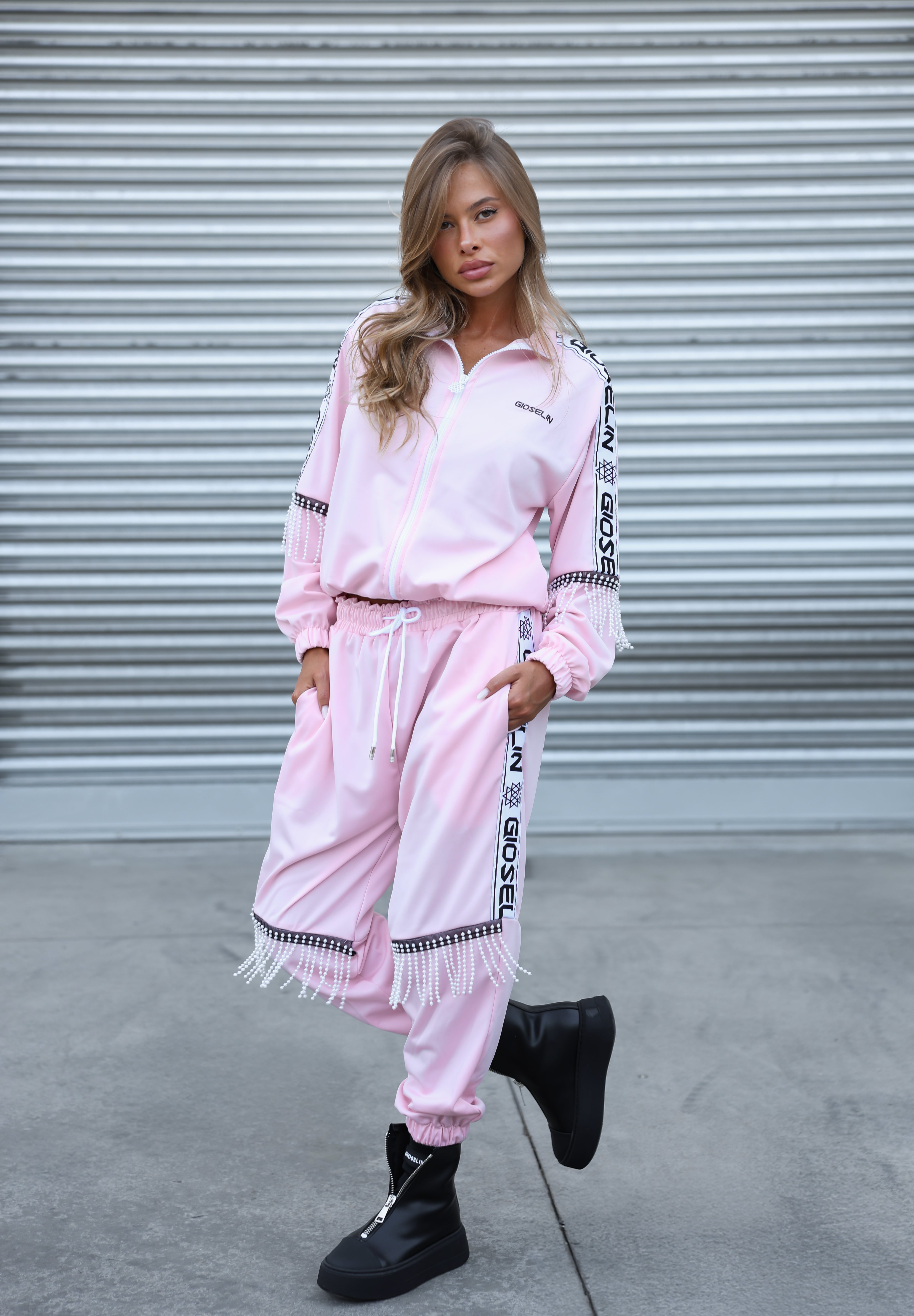 Combinaison rose perle