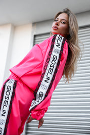 Survêtement brodé magenta