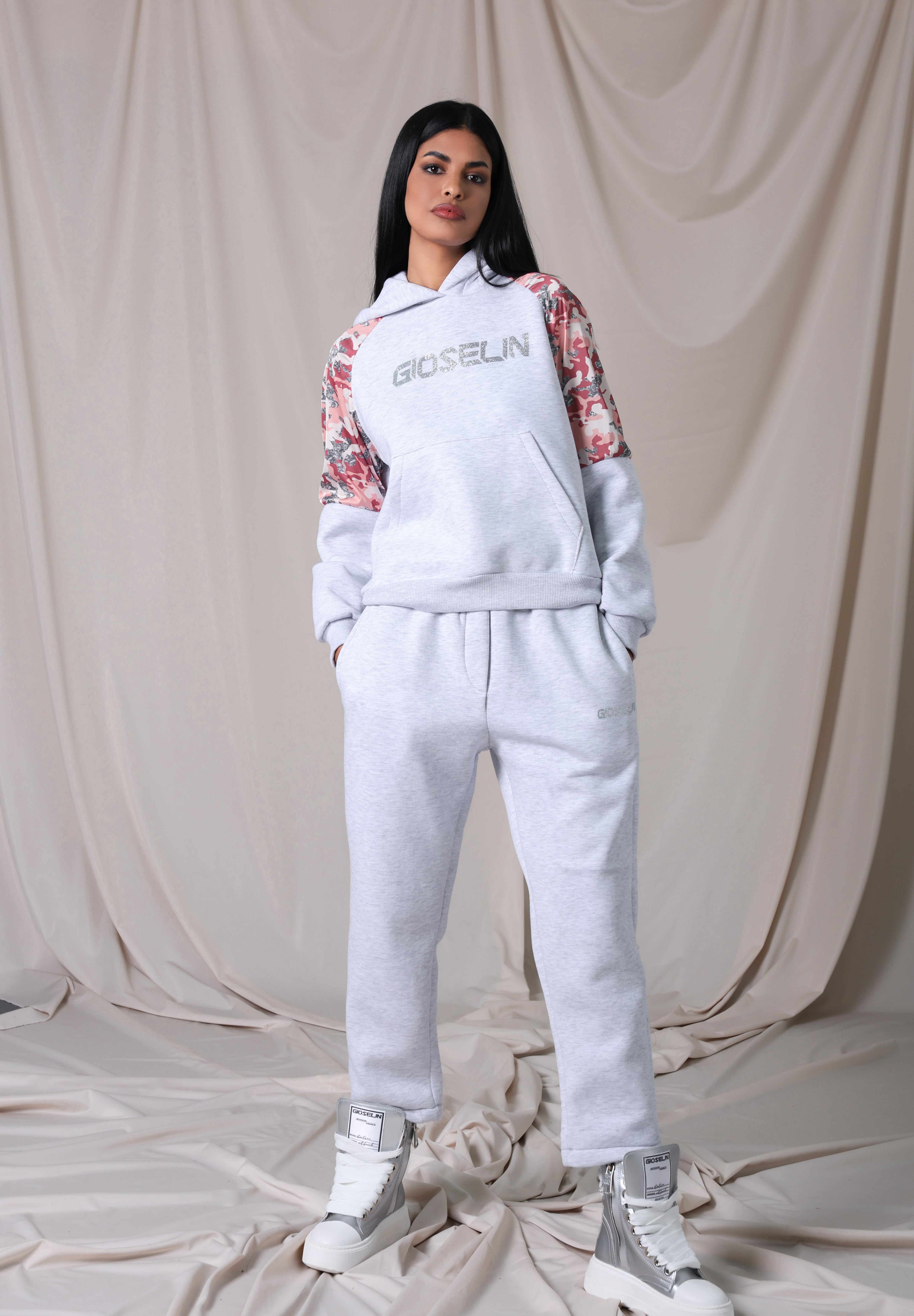 Survêtement gris camouflage brillant