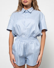 Completo Camicia & Shorts Celeste