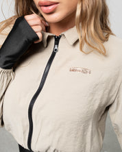 Giacca Crop Beige in Cotone