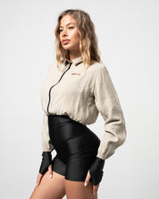 Giacca Crop Beige in Cotone