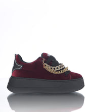 Collier Velours Bordeaux