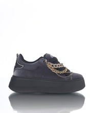 Collier en velours gris