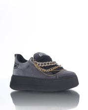 Collier en velours gris