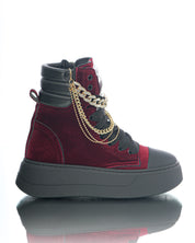 Collier Nit-up Velours Bordeaux