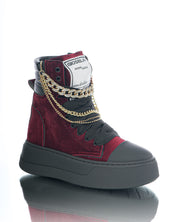 Collier Nit-up Velours Bordeaux