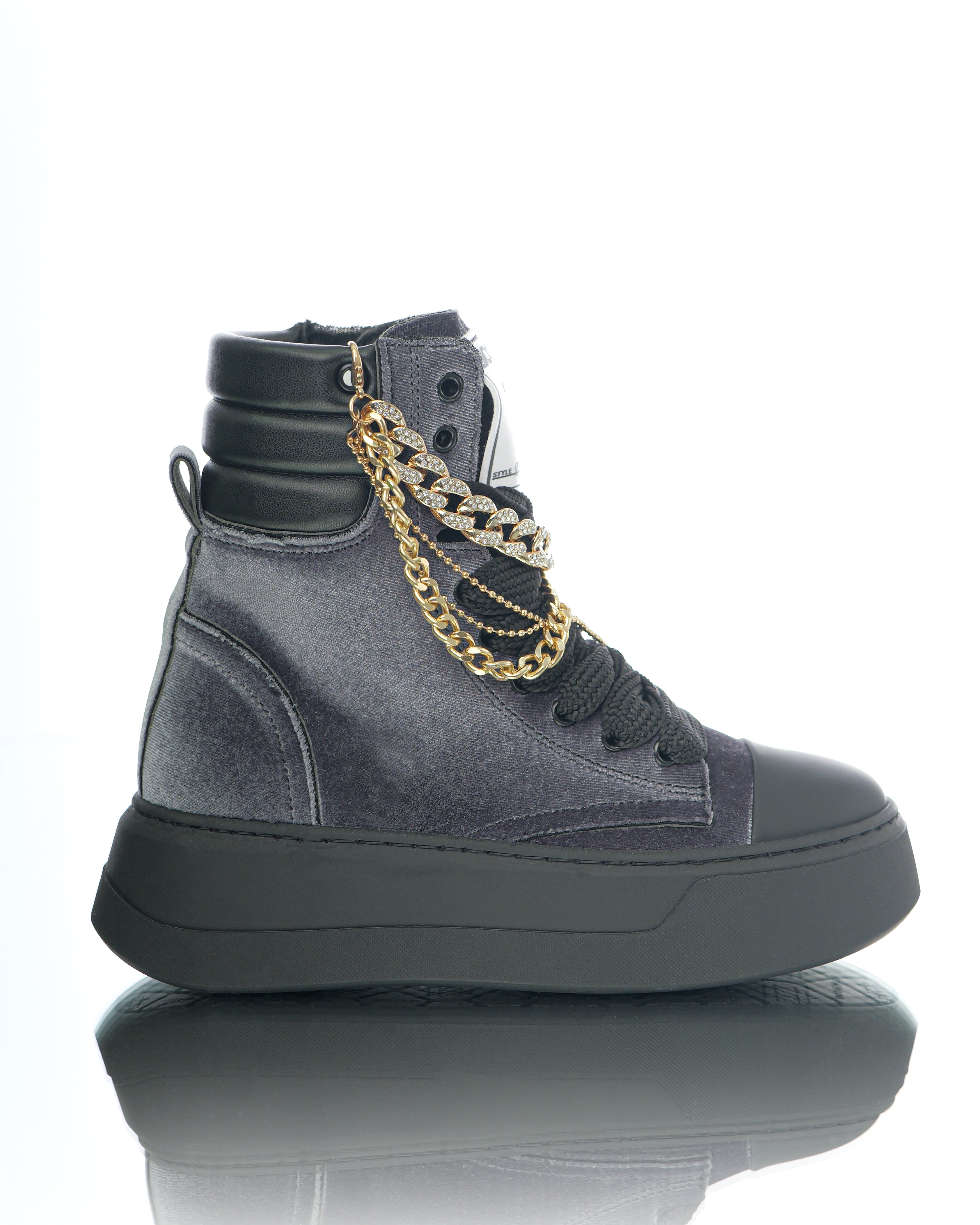 Collier Nit-up Velours Gris