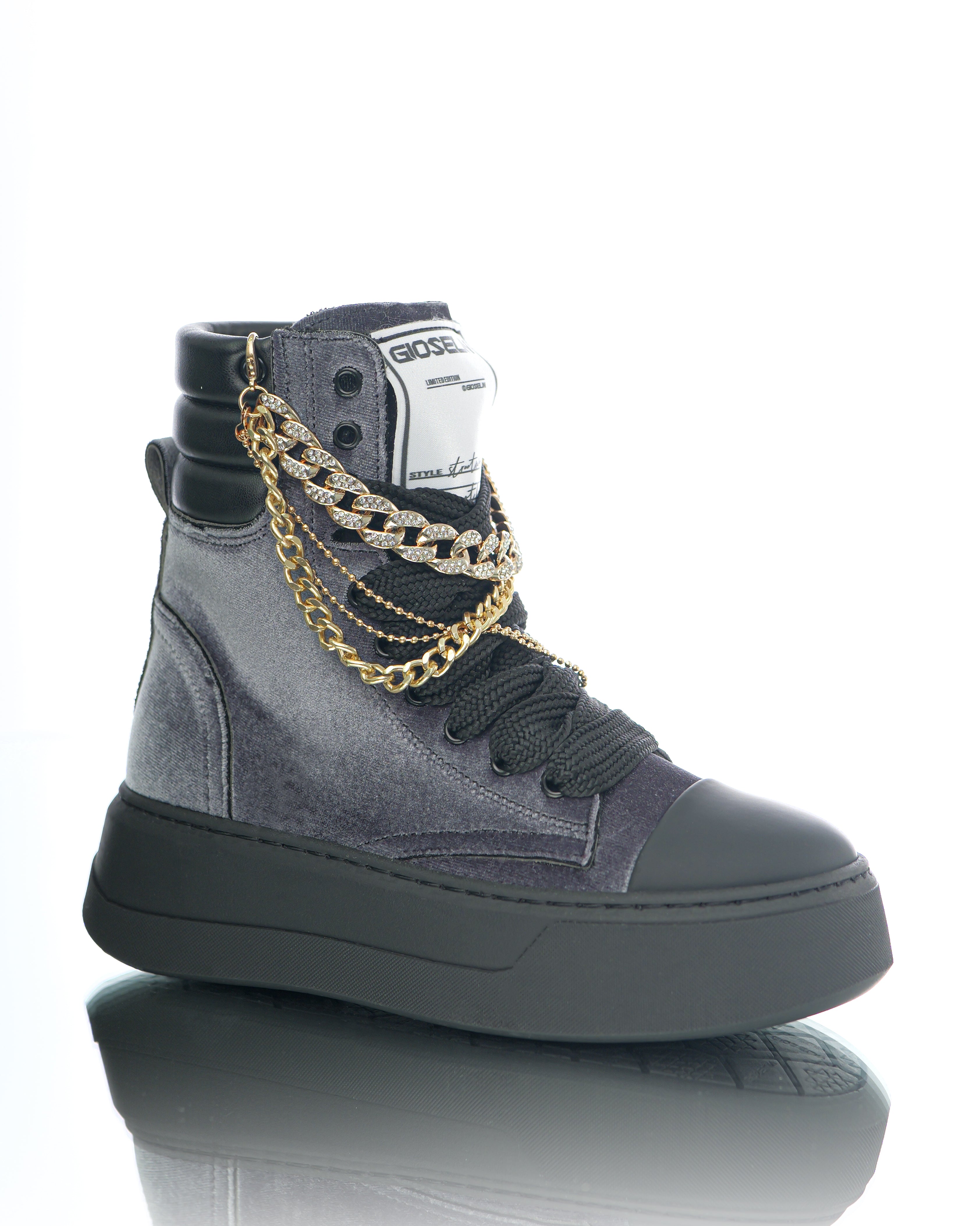 Collier Nit-up Velours Gris