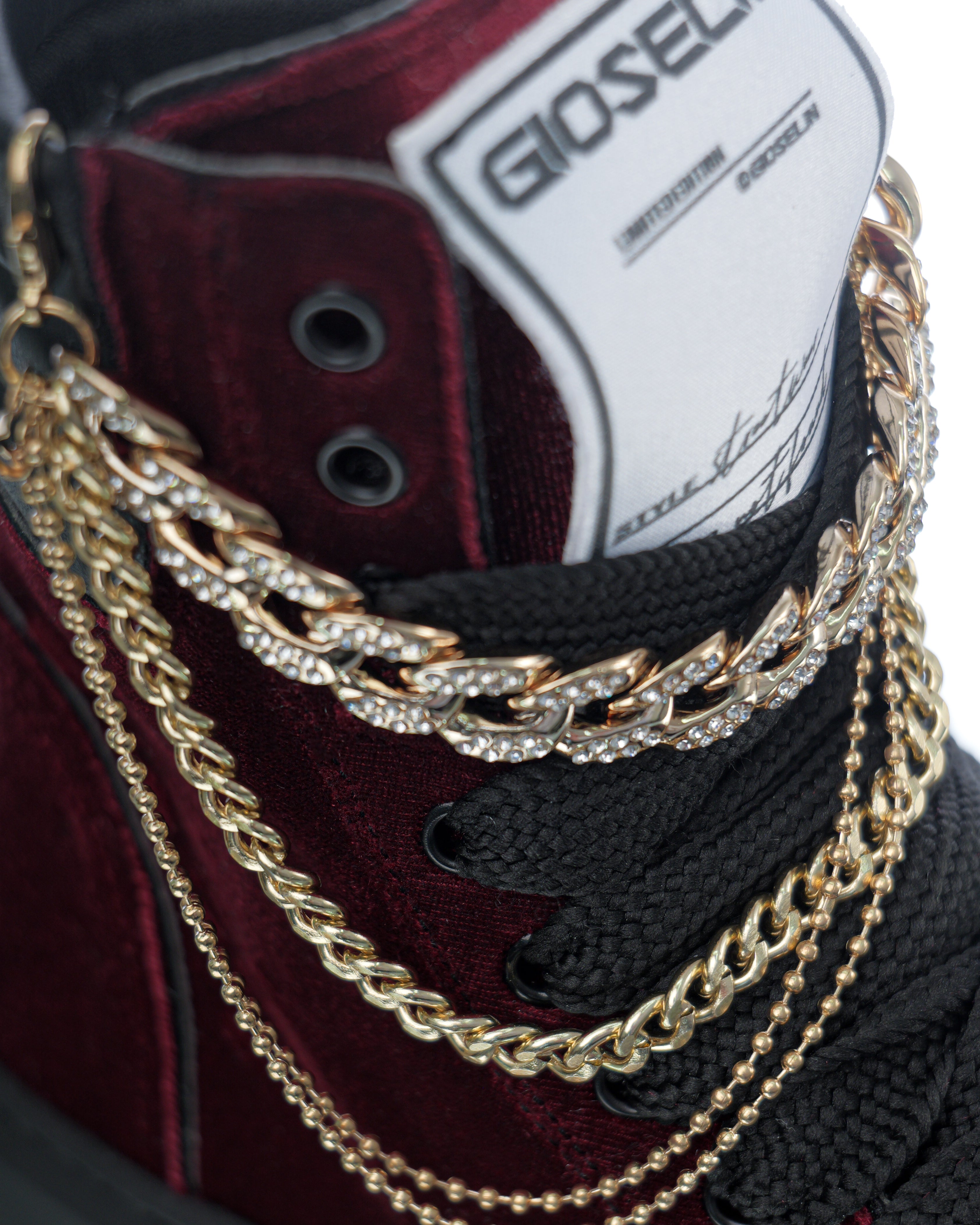 Collier Nit-up Velours Bordeaux