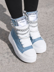 Collier Nit-up Denim Argent