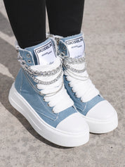 Collier Nit-up Denim Argent