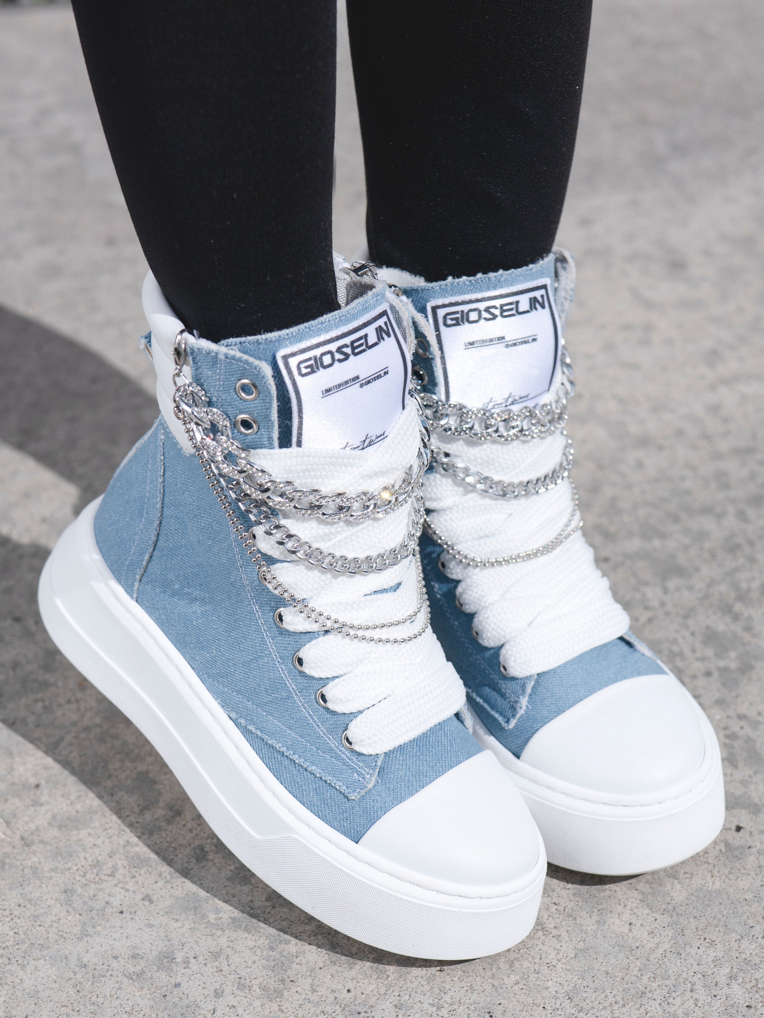 Collier Nit-up Denim Argent