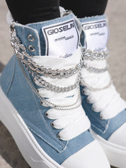 Collier Nit-up Denim Argent