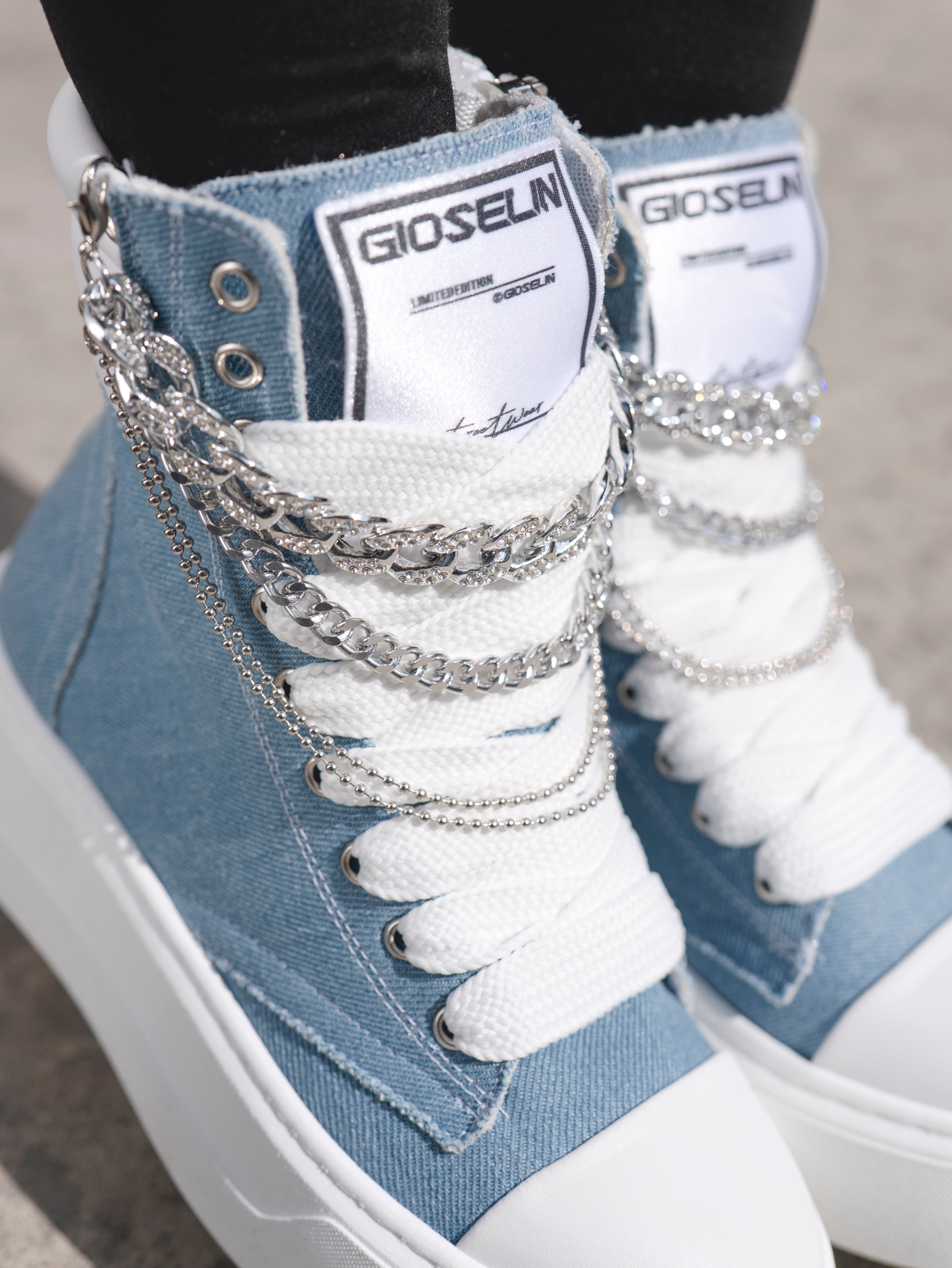 Collier Nit-up Denim Argent